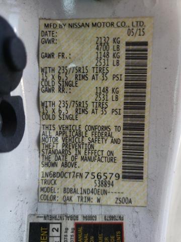 Photo 10 from auction – 2015 NISSAN FRONTIER S with VIN 1N6BD0CT7FN756579