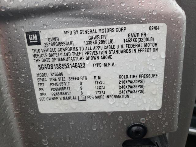 Photo 10 from auction – 2005 BUICK RAINIER CX with VIN 5GADS13S552146423