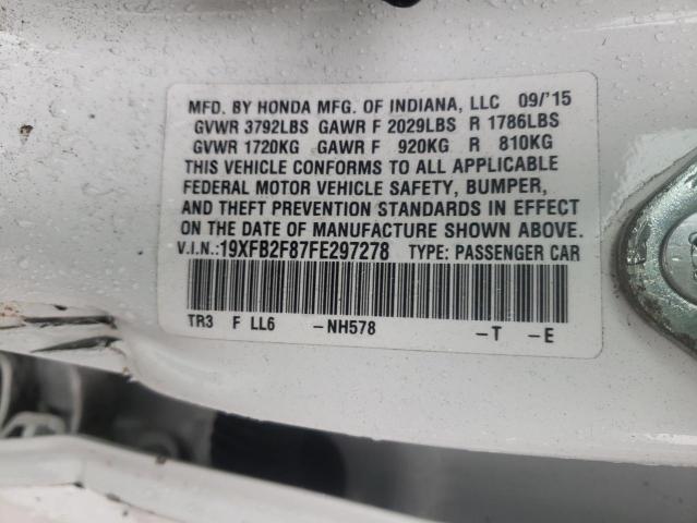 Photo 10 from auction – 2015 HONDA CIVIC EX with VIN 19XFB2F87FE297278