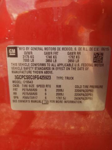 Photo 10 from auction – 2015 CHEVROLET SILVERADO with VIN 3GCPCSEC0FG425923
