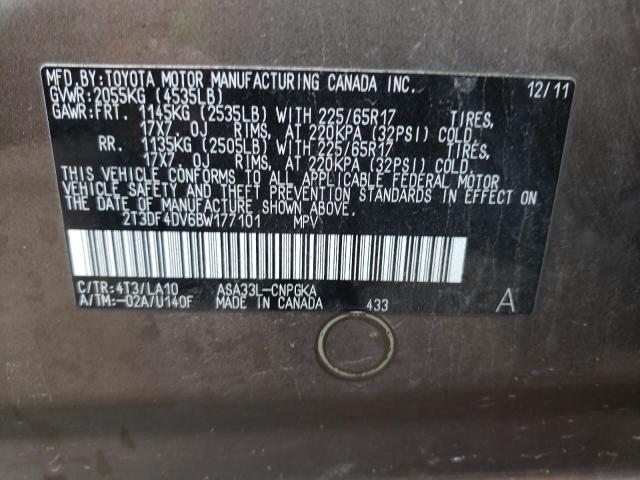 Photo 10 from auction – 2011 TOYOTA RAV4 LIMIT with VIN 2T3DF4DV6BW177101