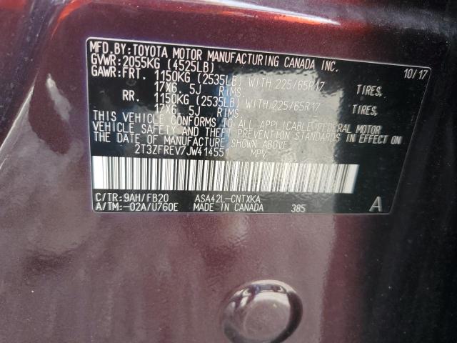 Photo 10 from auction – 2018 TOYOTA RAV4 LE with VIN 2T3ZFREV7JW414551