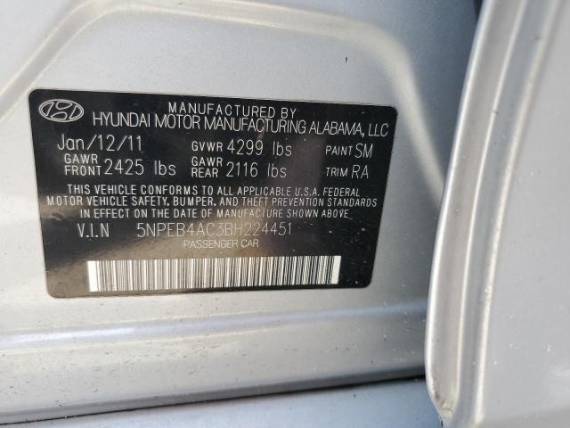 Photo 10 from auction – 2011 HYUNDAI SONATA GLS with VIN 5NPEB4AC3BH224451