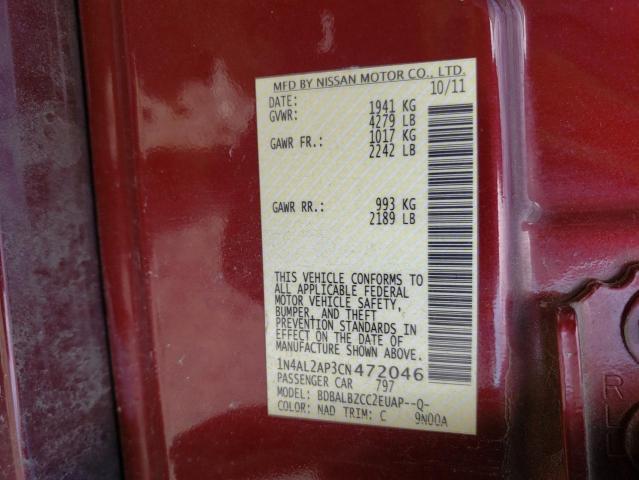 Photo 10 from auction – 2012 NISSAN ALTIMA BAS with VIN 1N4AL2AP3CN472046