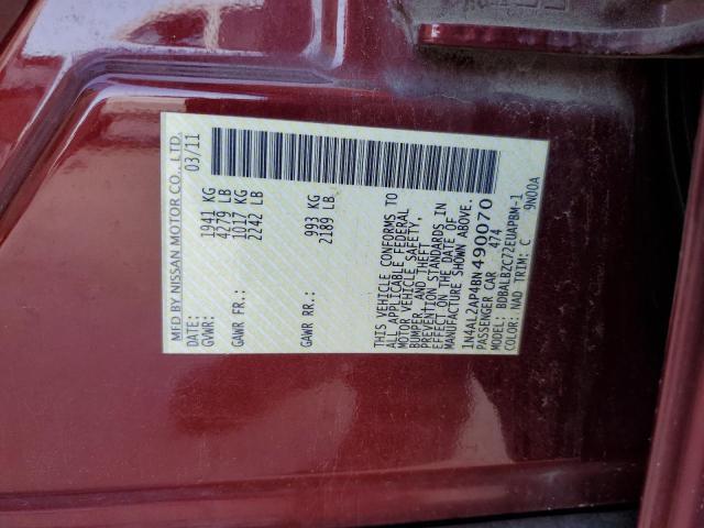 Photo 10 from auction – 2011 NISSAN ALTIMA BAS with VIN 1N4AL2AP4BN490070