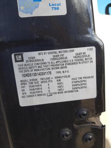 Photo 10 from auction – 2004 CHEVROLET TRAILBLAZE with VIN 1GNDS13S142241176