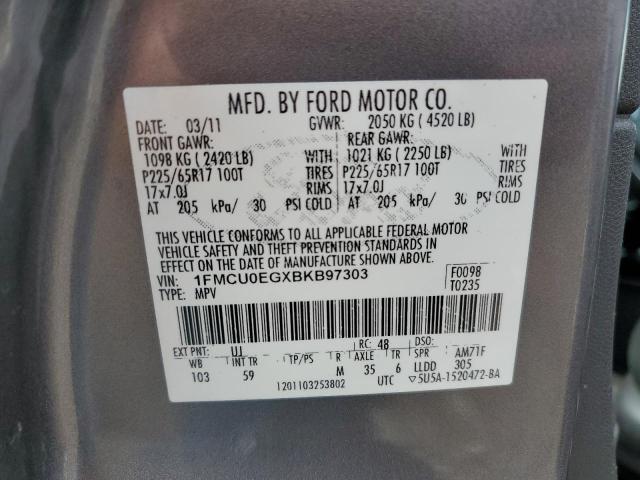 Photo 10 from auction – 2011 FORD ESCAPE LIM with VIN 1FMCU0EGXBKB97303