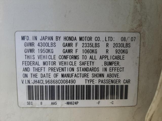 Photo 10 from auction – 2008 ACURA TSX with VIN JH4CL96868C008490