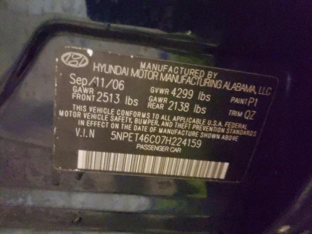 Photo 10 from auction – 2007 HYUNDAI SONATA GLS with VIN 5NPET46C07H224159