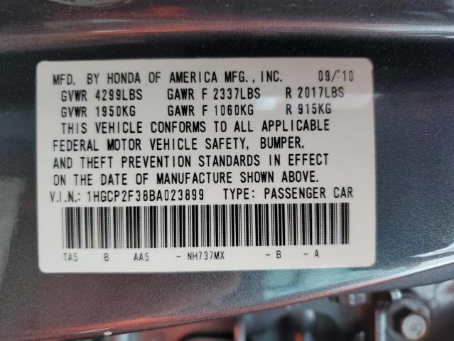 Photo 10 from auction – 2011 HONDA ACCORD LX with VIN 1HGCP2F38BA023899
