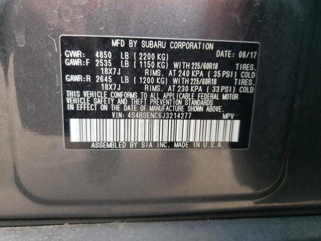 Photo 10 from auction – 2018 SUBARU OUTBACK 3. with VIN 4S4BSENC6J3214277