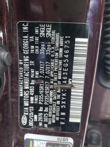 Photo 10 from auction – 2014 KIA SORENTO with VIN 5XYKTCA63EG546751