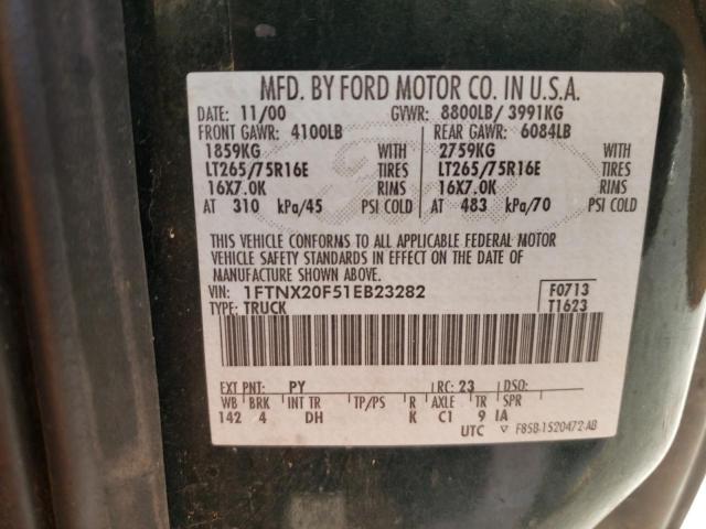 Photo 10 from auction – 2001 FORD F250 SUPER with VIN 1FTNX20F51EB23282