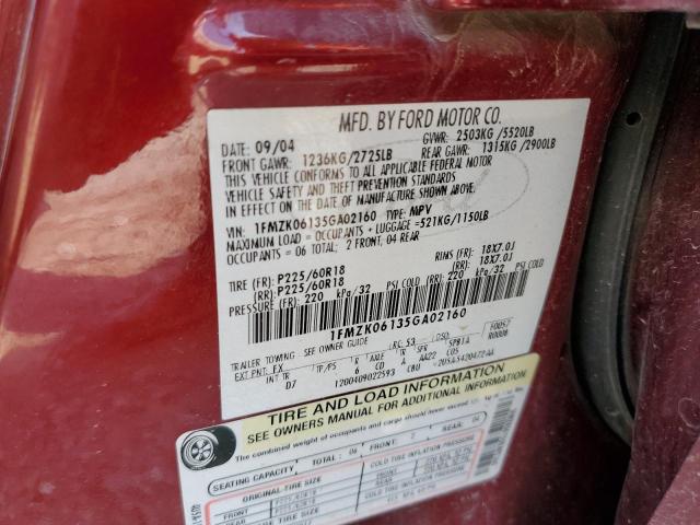 Photo 10 from auction – 2005 FORD FREESTYLE with VIN 1FMZK06135GA02160