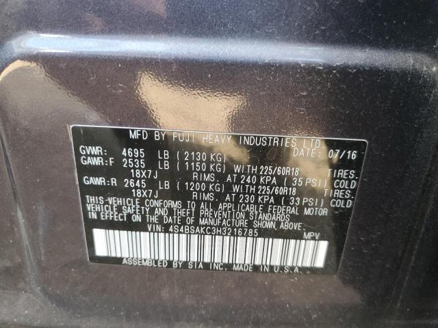 Photo 10 from auction – 2017 SUBARU OUTBACK 2. with VIN 4S4BSAKC3H3216785