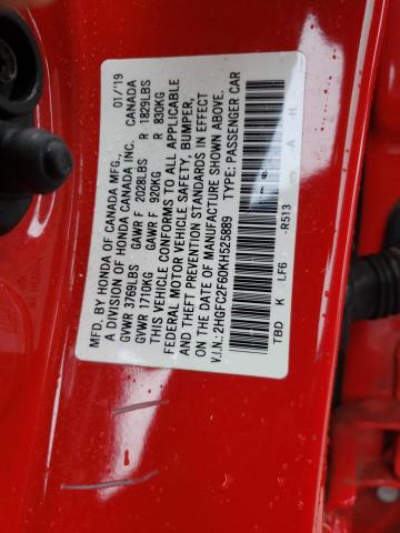 Photo 10 from auction – 2019 HONDA CIVIC LX with VIN 2HGFC2F60KH525889