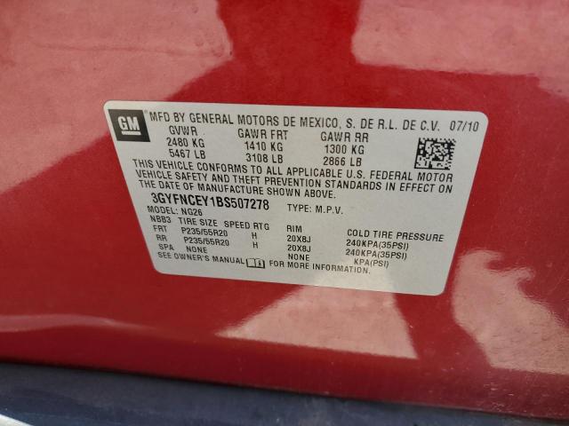 Photo 10 from auction – 2011 CADILLAC SRX PREMIU with VIN 3GYFNCEY1BS507278