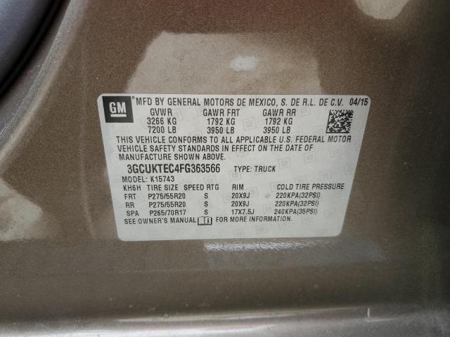 Photo 10 from auction – 2015 CHEVROLET SILVERADO with VIN 3GCUKTEC4FG363566