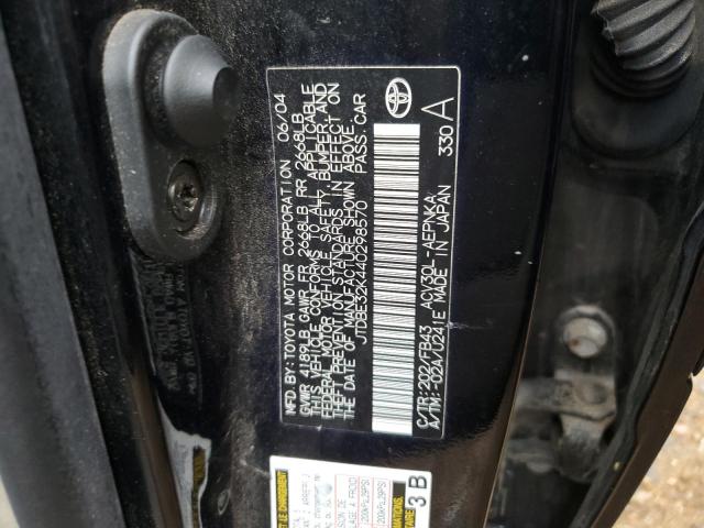 Photo 10 from auction – 2004 TOYOTA CAMRY LE with VIN JTDBE32K440298570