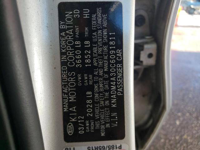 Photo 10 from auction – 2012 KIA RIO LX with VIN KNADM4A30C6091811