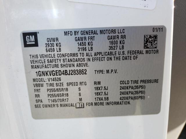 Photo 10 from auction – 2011 CHEVROLET TRAVERSE L with VIN 1GNKVGED4BJ283862