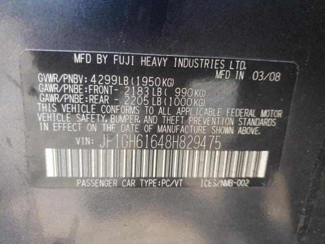 Photo 10 from auction – 2008 SUBARU IMPREZA 2. with VIN JF1GH61648H829475