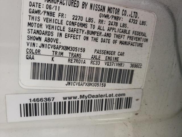 Photo 10 from auction – 2011 INFINITI G37 BASE with VIN JN1CV6APXBM305159