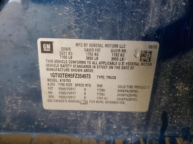 Photo 10 from auction – 2015 GMC SIERRA K15 with VIN 1GTV2TEH5FZ354973