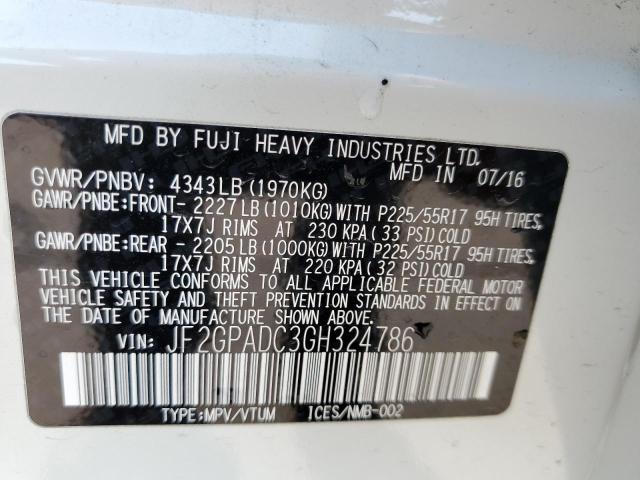 Photo 10 from auction – 2016 SUBARU CROSSTREK with VIN JF2GPADC3GH324786
