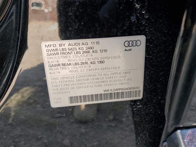 Photo 10 from auction – 2016 AUDI Q5 PREMIUM with VIN WA1L2AFP6GA083630