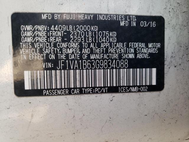 Photo 10 from auction – 2016 SUBARU WRX with VIN JF1VA1B63G9834088