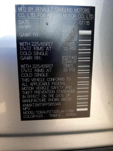 Photo 10 from auction – 2015 NISSAN ROGUE S with VIN KNMAT2MT5FP585346
