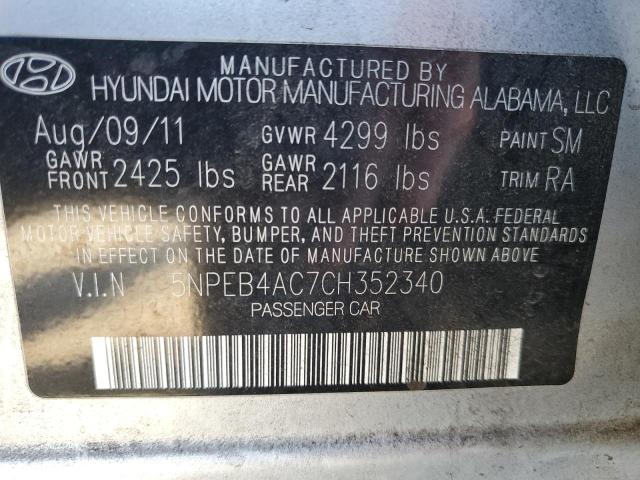 Photo 10 from auction – 2012 HYUNDAI SONATA GLS with VIN 5NPEB4AC7CH352340