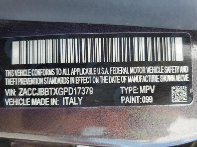 Photo 10 from auction – 2016 JEEP RENEGADE L with VIN ZACCJBBTXGPD17379