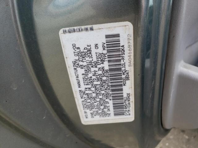 Photo 10 from auction – 2000 TOYOTA SIENNA LE with VIN 4T3ZF13C8YU318196