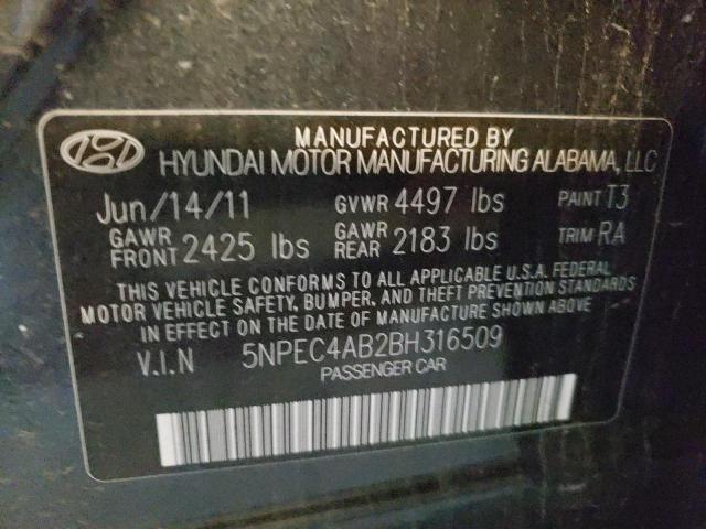 Photo 10 from auction – 2011 HYUNDAI SONATA SE with VIN 5NPEC4AB2BH316509