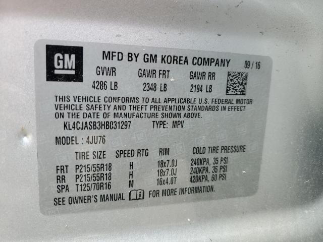 Photo 10 from auction – 2017 BUICK ENCORE PRE with VIN KL4CJASB3HB031297