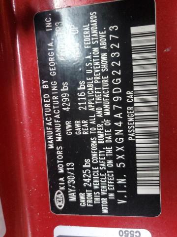 Photo 10 from auction – 2013 KIA OPTIMA EX with VIN 5XXGN4A79DG223273