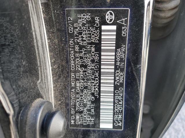 Photo 10 from auction – 2012 TOYOTA PRIUS with VIN JTDKN3DU4C1517891