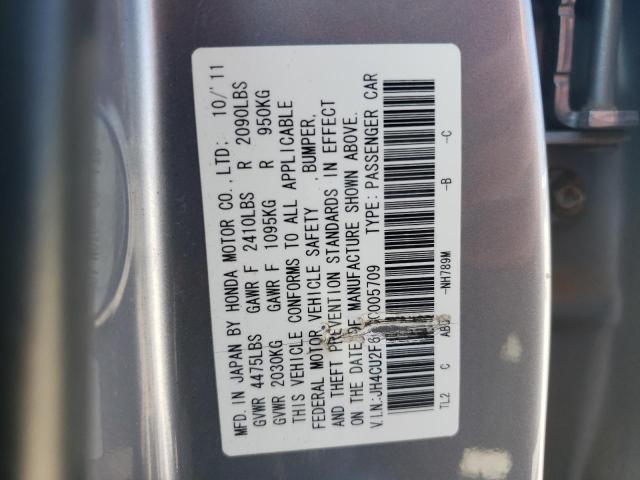 Photo 10 from auction – 2012 ACURA TSX TECH with VIN JH4CU2F60CC005709