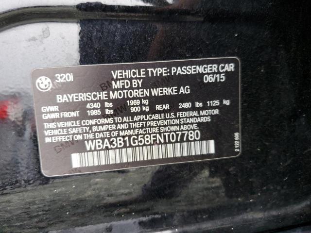 Photo 10 from auction – 2015 BMW 320 I with VIN WBA3B1G58FNT07780