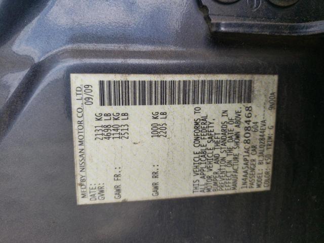Photo 10 from auction – 2010 NISSAN MAXIMA S with VIN 1N4AA5AP1AC808468