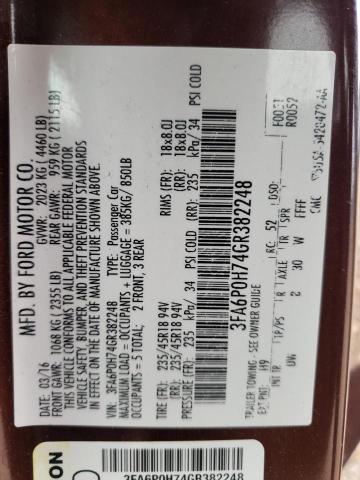 Photo 10 from auction – 2016 FORD FUSION SE with VIN 3FA6P0H74GR382248