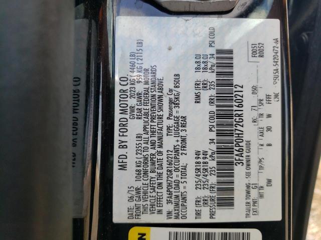 Photo 10 from auction – 2016 FORD FUSION SE with VIN 3FA6P0H72GR160212