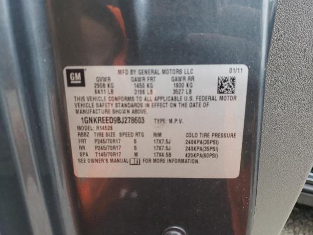 Photo 10 from auction – 2011 CHEVROLET TRAVERSE L with VIN 1GNKREED9BJ278603