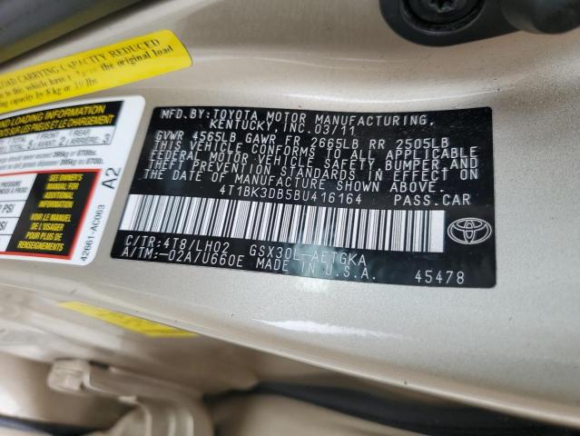 Photo 10 from auction – 2011 TOYOTA AVALON BAS with VIN 4T1BK3DB5BU416164