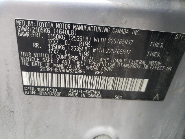 Photo 10 from auction – 2017 TOYOTA RAV4 XLE with VIN 2T3RFREV9HW676985