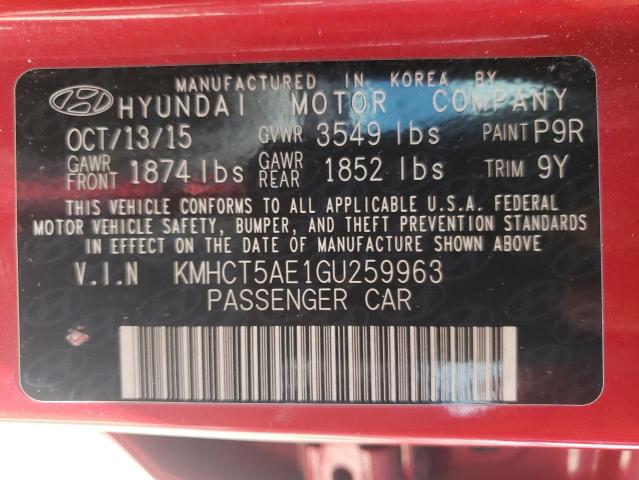 Photo 10 from auction – 2016 HYUNDAI ACCENT SE with VIN KMHCT5AE1GU259963