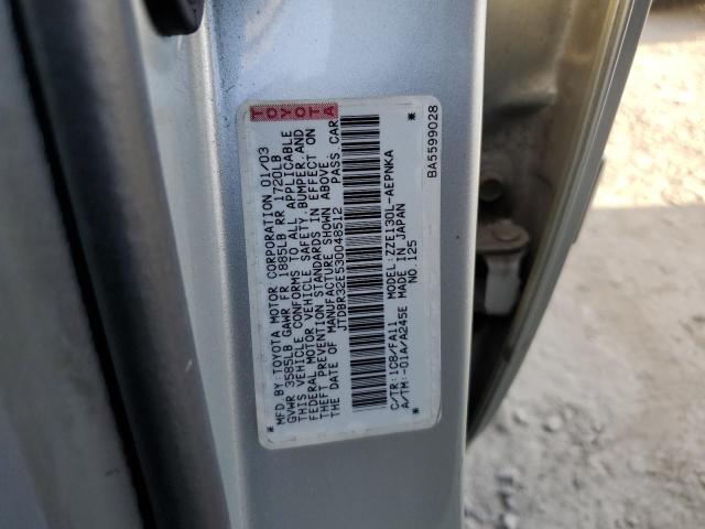 Photo 10 from auction – 2003 TOYOTA COROLLA CE with VIN JTDBR32E530048512