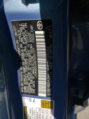 Photo 10 from auction – 2008 TOYOTA PRIUS with VIN JTDKB20UX87695107